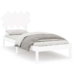 vidaXL Cadre de lit sans matelas blanc 90x200 cm bois massif