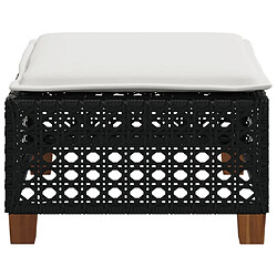 Acheter vidaXL Tabouret de jardin et coussin noir 63,5x56x32 cm résine tressée