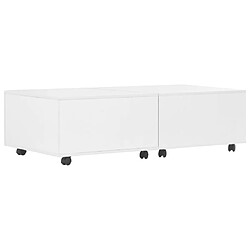 Maison Chic Table basse pour salon | Table à café Blanc brillant 120 x 60 x 35 cm -GKD45384