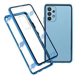 Coque en métal Cadre d'adsorption magnétique de couverture bleu pour votre Samsung Galaxy A32 4G (EU Version)