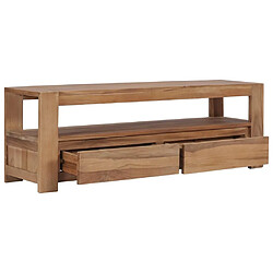 Maison Chic Meuble TV scandinave - Banc TV pour salon 120 x 30 x 40 cm Bois de teck massif -MN80235