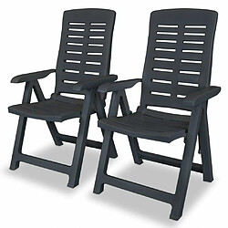 Acheter Maison Chic Mobilier de bistro et chaises de jardin 3 pcs Plastique Anthracite -GKD958584