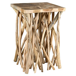 Aubry Gaspard Table d'appoint teck pied branchage Puzzle.