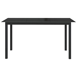 Maison Chic Table de jardin | Table d'extérieur Noir 150x90x74 cm Aluminium et verre -GKD61481