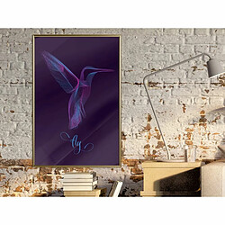 Paris Prix Affiche Murale Encadrée Fluorescent Hummingbird 40 x 60 cm Or