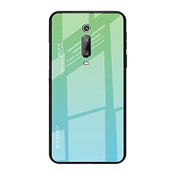 Wewoo Coque Pour Xiaomi Redmi K20 / K20 Pro / Mi 9T / Mi 9T Gradient Color Glass Case Sky Blue