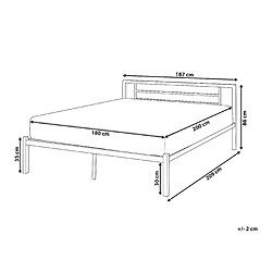 Avis Beliani Lit en métal noir 180 x 200 cm CUSSET