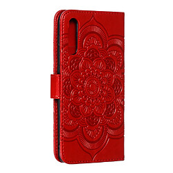 Acheter Etui en PU fleur de mandala rouge pour votre Samsung Galaxy A50