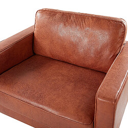 Beliani Fauteuil SAVALEN Cuir PU Marron doré pas cher