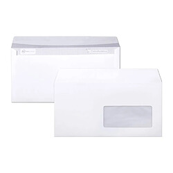 Enveloppe Clairalfa Clairefontaine blanche DL avec fenêtre - Boîte de 250