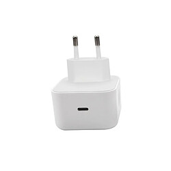 Setty Chargeur Secteur Rapide USB-C Power Delivery 20W Compact Sortie Vers le Bas Blanc