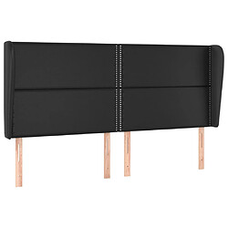 vidaXL Tête de lit avec oreilles Noir 183x23x118/128 cm Similicuir