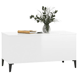 Avis vidaXL Table basse Blanc brillant 90x44,5x45 cm Bois d'ingénierie