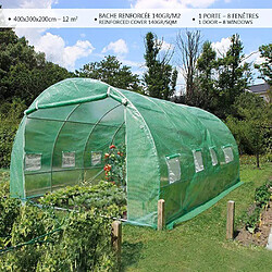 Vounot Serre de jardin tunnel 12m2 en acier galvanise