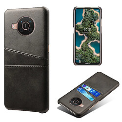 Coque en TPU + PU avec double porte-cartes noir pour votre Nokia X10/X20