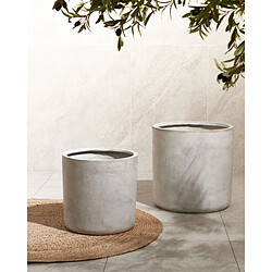 Beliani Cache-pot 42 x 42 x 42 cm gris MESSENE