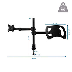 Acheter Fixation pour écran VM-MH2 2-bras 13 - 32 pouces ordinateur portable noir hjh OFFICE