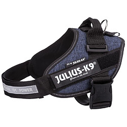 JULIUS K9 Harnais Power IDC 0–M–L : 58–76 cm - 40 mm - Bleu jean - Pour chien