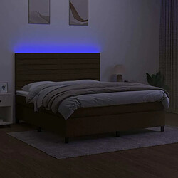 Avis Maison Chic Lit adulte- Lit + matelas + LED,Sommier à lattes de lit matelas et LED Marron foncé 180x200 cm -GKD51274