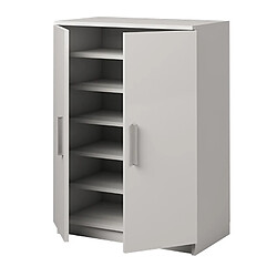 Pegane Armoire Meuble à chaussures coloris blanc - Hauteur 90 x Longueur 60 x Profondeur 35.6 cm