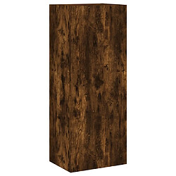 vidaXL Meuble TV mural chêne fumé 40,5x30x102 cm bois d'ingénierie