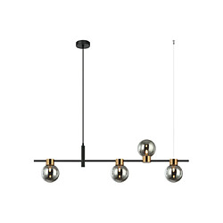 Luminaire Center Suspension Bletter Verre,Acier Noir,Fumé