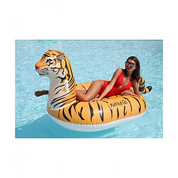 Airmyfun Bouée Gonflable XXL Chevauchable, Piscine & Plage, Flotteur Deluxe - Tigre - 150x105x100cm