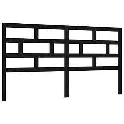 Maison Chic Tête de lit scandinave pour lit adulte,Meuble de chambre Noir 186x4x100 cm Bois massif de pin -MN28956