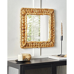 Beliani Miroir LANGLI 52 cm 52 cm Osier Naturel