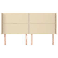 Avis Maison Chic Tête de lit moderne avec oreilles pour chambre - Décoration de lit Crème 183x16x118/128 cm Tissu -MN60421