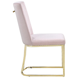 Acheter Vivenla Lot de 2 chaises de salle à manger design revêtement en velours rose avec piétement en acier doré L. 45.5 x P. 53.6 x H. 86 cm collection MILO