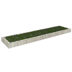 Maison Chic Jardinière,Lit surélevé - Bac à fleurs - pot de fleur à gabion Acier galvanisé 400x100x20 cm -GKD19010