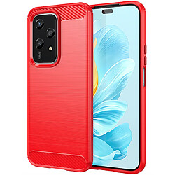 Htdmobiles Coque pour Honor 200 Lite 5G - housse etui silicone gel carbone + verre trempe - ROUGE