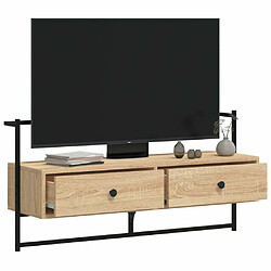 Avis Maison Chic Meuble TV scandinave mural Banc TV suspendu pour salon - chêne sonoma 100,5x30x51 cm bois d'ingénierie -MN53308