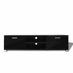 Avis Maison Chic Meuble TV scandinave - Banc TV pour salon Noir brillant 140x40,5x35 cm -MN16066