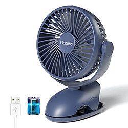 Ventilateur de Bureau OCOOPA à Clipser pour Landau, Mini Ventilateur de Poussette, Ventilateurs de Table Portables Rechargeables de 3600 mAh, à Piles et 360? Rotation Ventilateurs de Bureau Personnels