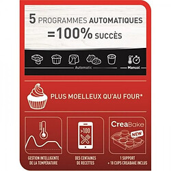 Multicuiseur - Robot Cuiseur TEFAL KD812110 Cake Factory Délices Silver Appareil a gâteau, 5 programmes auto + mode manuel, Accessoires, Application dédi