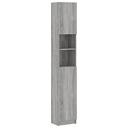 Maison Chic Armoire de bain,Meuble de rangement de salle de bain,Meuble haut Sonoma gris 32x25,5x190 cm Bois d'ingénierie -GKD246916