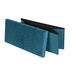 Avis Toilinux Banc de rangement pliable Kube en velours - Bleu vert