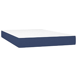 Acheter vidaXL Sommier à lattes de lit et matelas et LED Bleu 120x200 cm Tissu