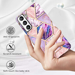 Coque en TPU anti-rayures, 2.0mm, motif marbre, électroplaqué IMD violet clair pour votre Samsung Galaxy S21 FE 5G