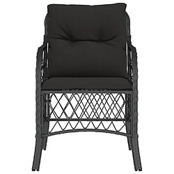 Acheter vidaXL Chaises de jardin avec coussins lot de 2 noir résine tressée