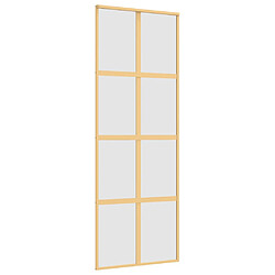 vidaXL Porte coulissante doré 76x205 cm verre ESG dépoli et aluminium