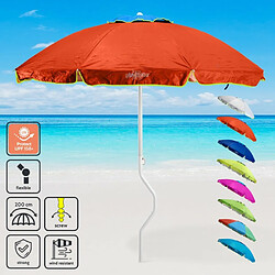 Parasol de plage léger visser protection uv GiraFacile 200 cm Ermes, Couleur: Orange