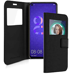 Ipomcase Etui Folio fenêtre pour Huawei Nova 5T -Noir