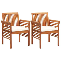 Acheter Maison Chic Mobilier à dîner 3 pcs de jardin - Ensemble table et chaises d'extérieur - Salon/Mobilier de jardin classique et coussins Acacia solide -MN35571