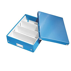 Avis Boîte de rangement carton Leitz Click&Store Wow avec séparateurs H 10,5 x L 27,8 x P 36,8 cm bleue