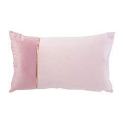 The Home Deco Factory Coussin bicolore design velours Art Décoration - L. 50 x l. 30 cm - Rose