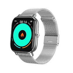 Chrono Montre Connectée pour hommes femmes IP67 Bluetooth Call Watch ECG Traque Moniteur Fitness Tracker pour Android iOS-Argent