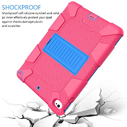 Avis Wewoo Housse Étui Coque de protection en silicone bicolore antichoc pour iPad Mini 2019 & 4avec support Rose Rouge + Bleu